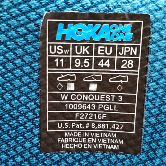 HOKA ONE ONE Women's Conquest 3 Running Shoes (11) Gray, Blue, White - Picture 7 of 7